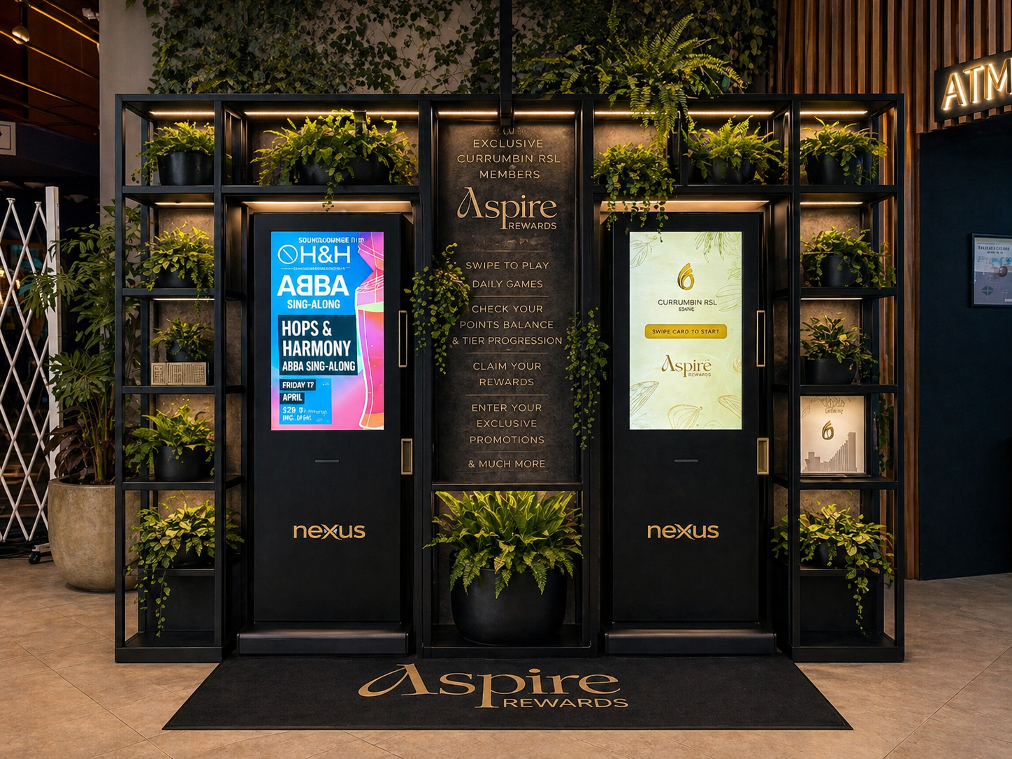 Axeva kiosk frame at Currumbin RSL